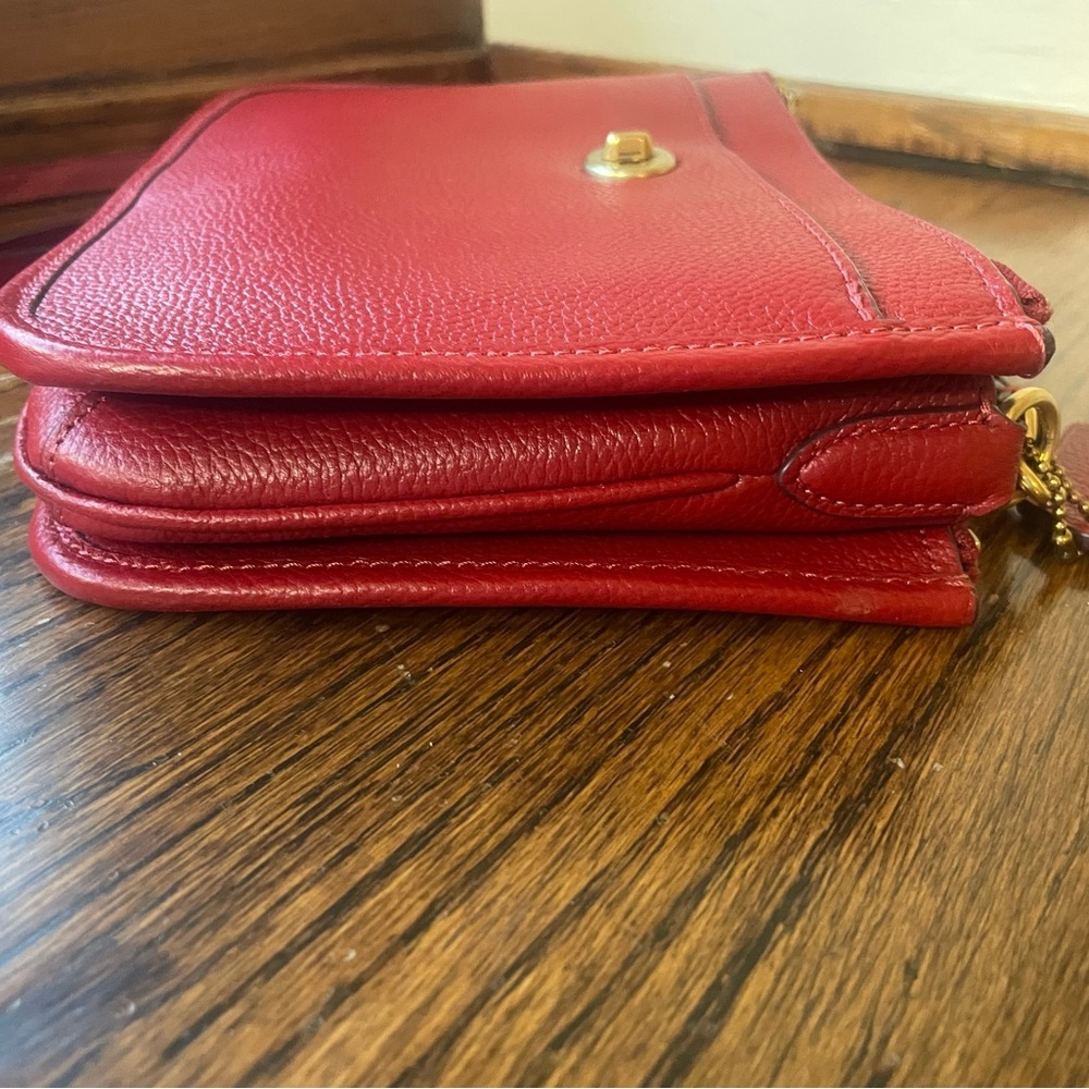 Coach Slim Turnlock Crossbody Bag in‎ Brick Red - Picture 6 of 16